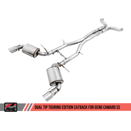 AWE Tuning 16-19 Chevy Camaro SS Non-Resonated Cat-Back Exhaust -Touring Edition (Chrome Silver Tip)