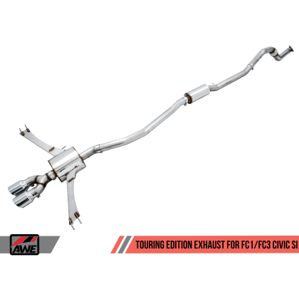 AWE Tuning 2016+ Honda Civic Si Touring Edition Exhaust w/Front Pipe & Dual Chrome Silver Tips