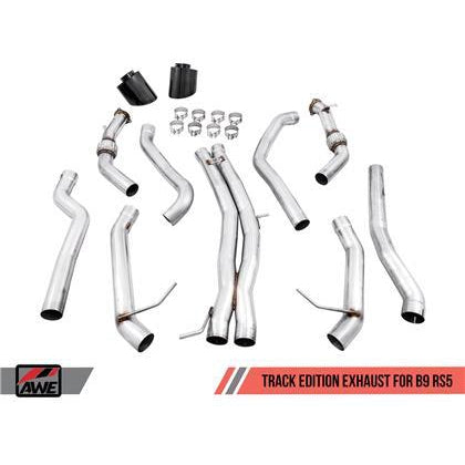 AWE Tuning Audi B9 RS5 Coupe 2.9L Track Edition Exhaust - Diamond Black RS-Style Tips