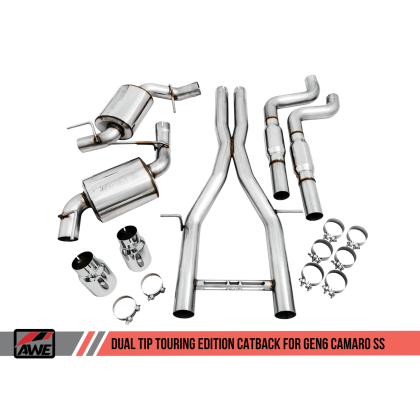 AWE Tuning 16-19 Chevy Camaro SS Non-Resonated Cat-Back Exhaust -Touring Edition (Chrome Silver Tip)