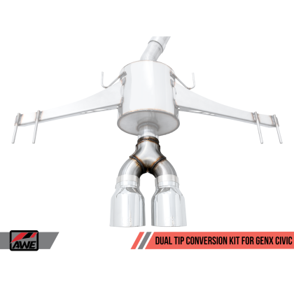 AWE Tuning 17+ Honda Civic SI 1.5L / Type R 2.0L Turbo Dual Tip Conversion Kit