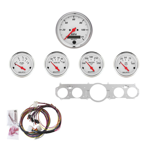 AutoMeter 5 Gauge Direct-Fit Dash Kit, Mustang 65-66, Arctic White