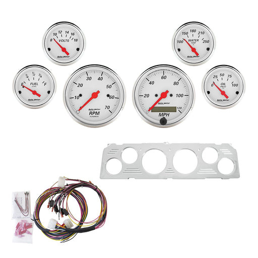 AutoMeter 6 Gauge Direct-Fit Dash Kit, Chevy Truck 64-66, Arctic White
