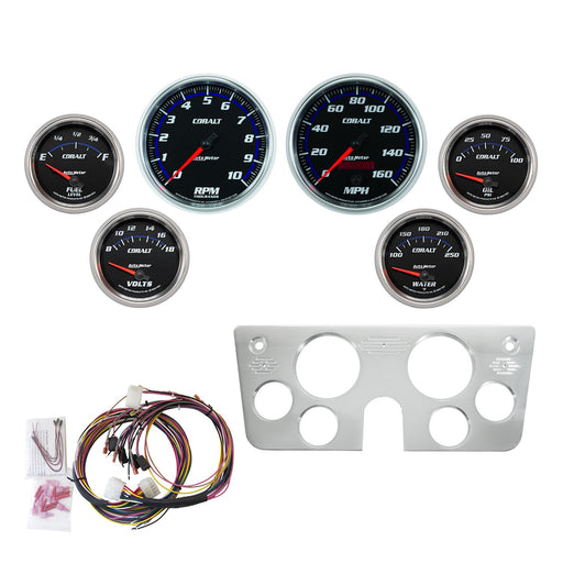AutoMeter 6 Gauge Direct-Fit Dash Kit, Chevy Truck 67-72, Cobalt