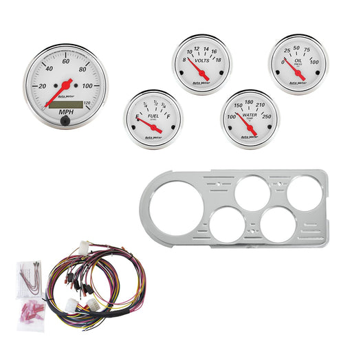 AutoMeter 5 Gauge Direct-Fit Dash Kit, Ford Truck 48-50, Arctic White