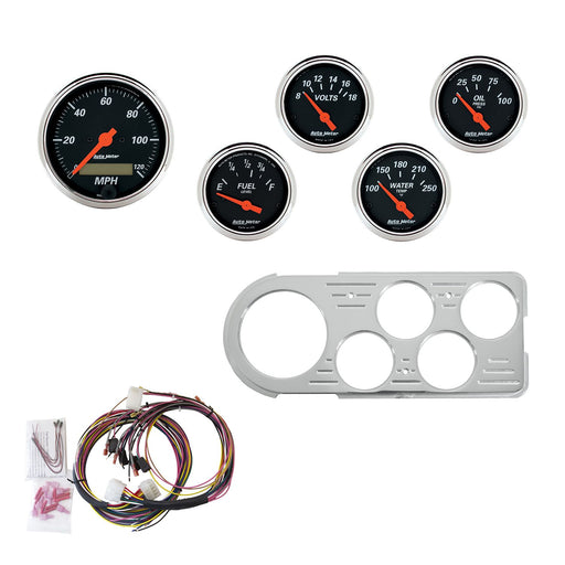 AutoMeter 5 Gauge Direct-Fit Dash Kit, Ford Truck 48-50, Designer Black
