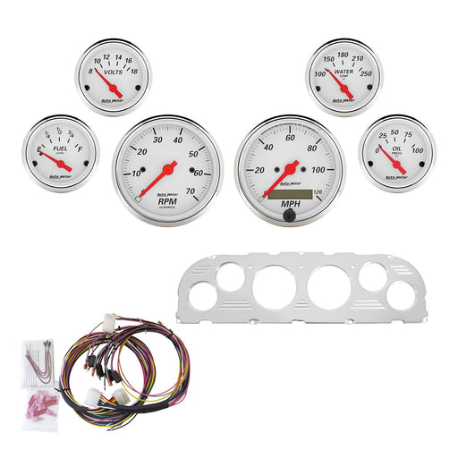AutoMeter 6 Gauge Direct-Fit Dash Kit, Chevy Truck 60-63, Arctic White