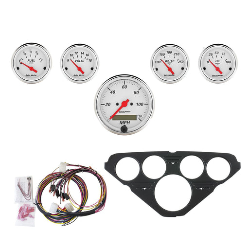 AutoMeter 5 Gauge Direct-Fit Dash Kit, Chevy Truck 55-59, Arctic White