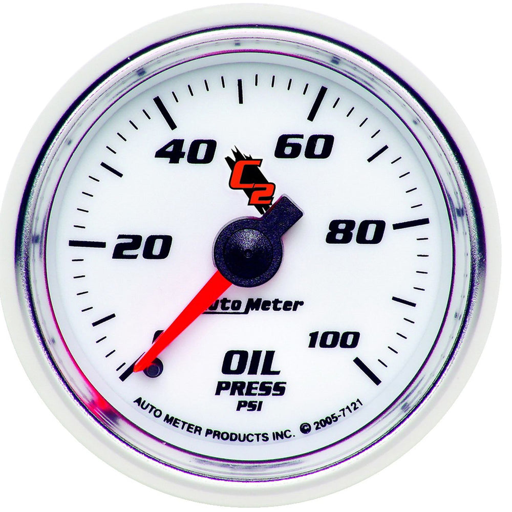 AutoMeter C2 52mm Mechanical 0-100 PSI Oil Pressure Gauge