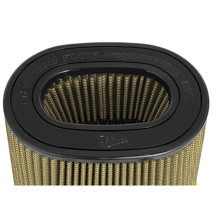 aFe Power Momentum Intake Replacement Air Filter 3 IN F (Dual) x (8-1/4 x 6-1/4) IN B x (7-1/4 x 5) IN T x 9 IN H