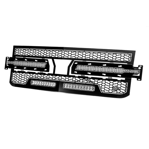 aFe Power Scorpion Complete Replacement Tread Design Grille Flat Black w/ LED Lights Chevrolet Silverado 1500 19-20
