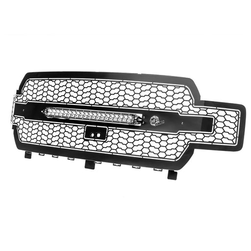 aFe Power Scorpion Complete Replacement Tread Design Grille Flat Black w/ LED Lights Ford F-150 18-20