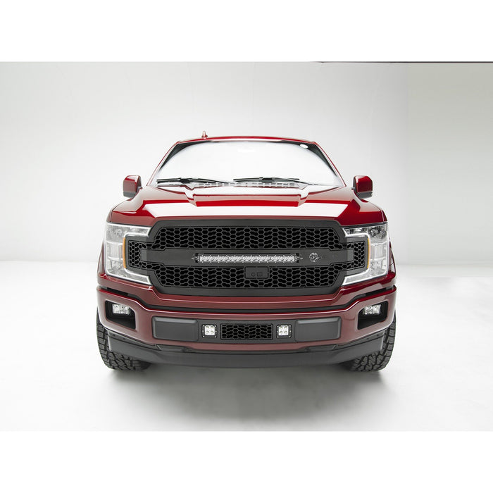 aFe Power Scorpion Complete Replacement Tread Design Grille Flat Black w/ LED Lights Ford F-150 18-20
