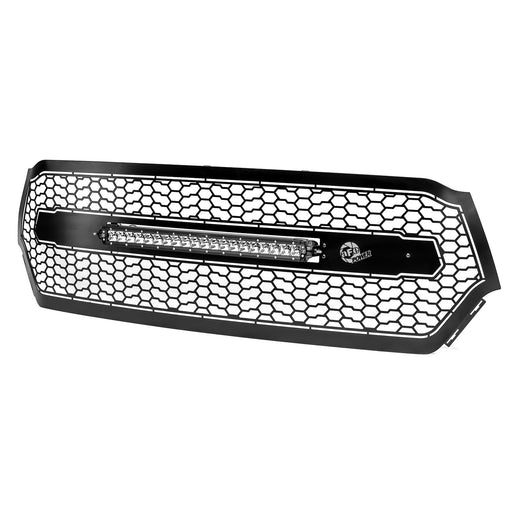 aFe Power Scorpion Complete Replacement Tread Design Grille Flat Black w/ LED Lights RAM 1500 19-20