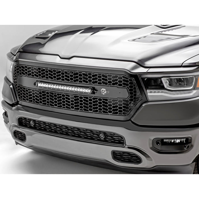 aFe Power Scorpion Complete Replacement Tread Design Grille Flat Black w/ LED Lights RAM 1500 19-20