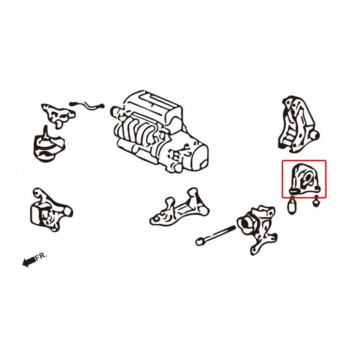 Hardrace Rear Hardened Engine Mount, Honda, Civic, Dc5 Rsx, Stream, Rn1-5 00-06, 02-06, Em2, Es1, Ep1/2/3/4, Eu