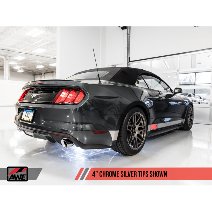 AWE Tuning S550 Mustang EcoBoost Axle-back Exhaust - Touring Edition (Chrome Silver Tips)
