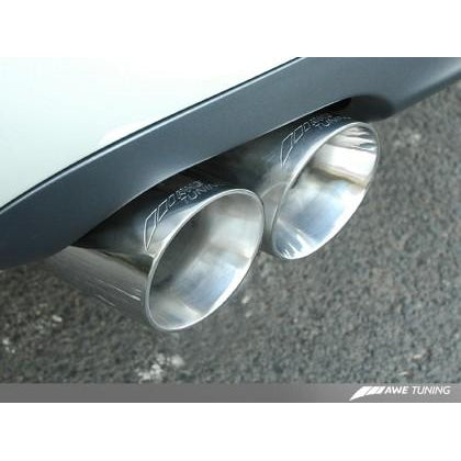 AWE Tuning Audi B7 A4 3.2L Track Edition Quad Tip Exhaust - Polished Silver Tips