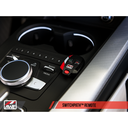 AWE Tuning Audi B9 A5 SwitchPath Exhaust Dual Outlet - Chrome Silver Tips (Includes DP and Remote)
