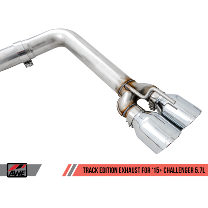 AWE Tuning 2017+ Dodge Challenger 5.7L Track Edition Exhaust - Chrome Silver Quad Tips