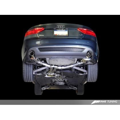 AWE Tuning Audi B8 A4 3.2L Touring Edition Exhaust - Dual 88.9mm (3.5in) Diamond Black Tips