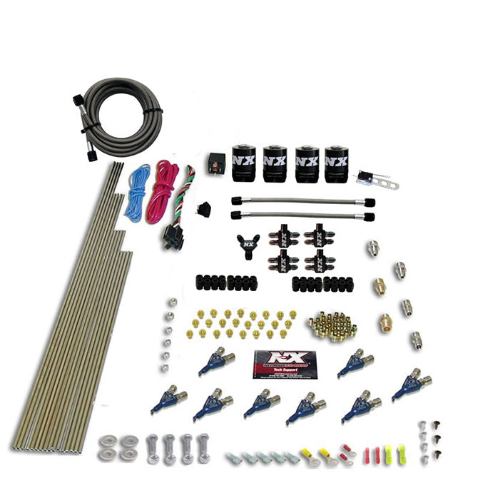 Nitrous Express 8 Cyl Piranha Direct Port 4 Solenoids Nitrous Kit (200-600HP)