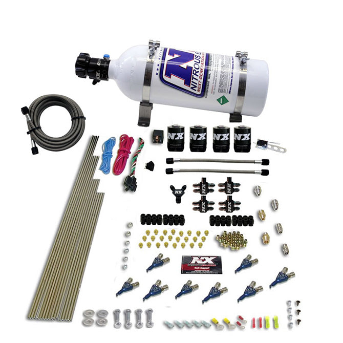 Nitrous Express 8 Cyl Piranha Direct Port 4 Solenoids Nitrous Kit (200-600HP)