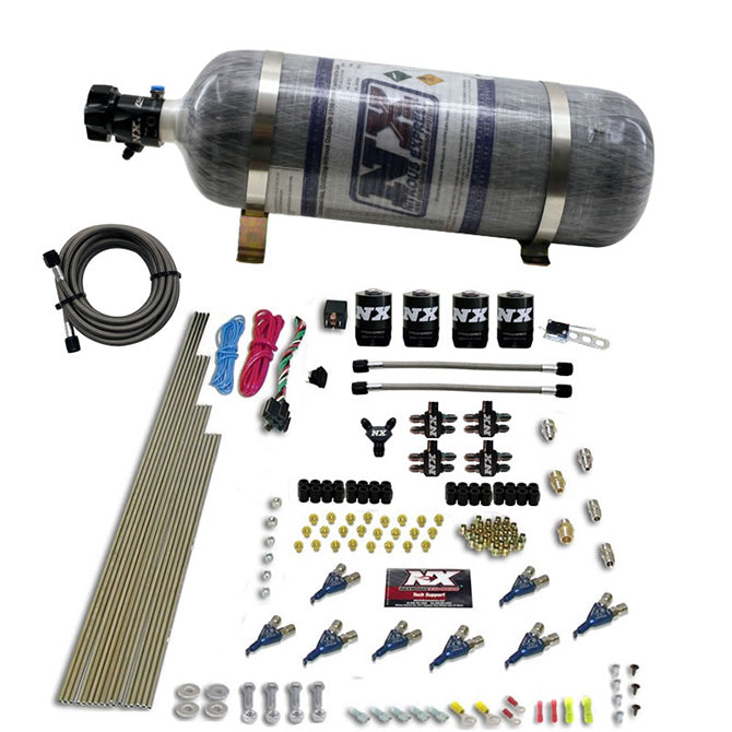 Nitrous Express 8 Cyl Piranha Direct Port 4 Solenoids Nitrous Kit (200-600HP)