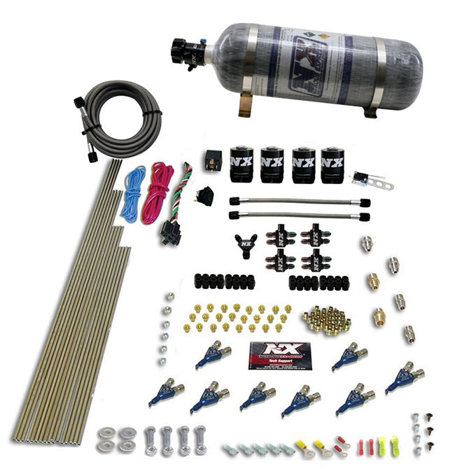 Nitrous Express 8 Cyl Piranha Direct Port 4 Solenoids Nitrous Kit (200-500HP EFI Jets)