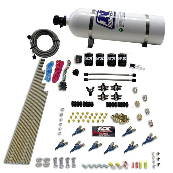 Nitrous Express 8 Cyl Piranha Direct Port 4 Solenoids Nitrous Kit (200-500HP EFI Jets)