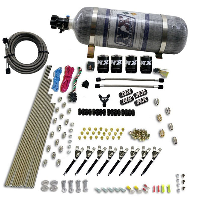 Nitrous Express 8 Cyl VXL Direct Port 4 Solenoids Nitrous Kit (200-500HP)