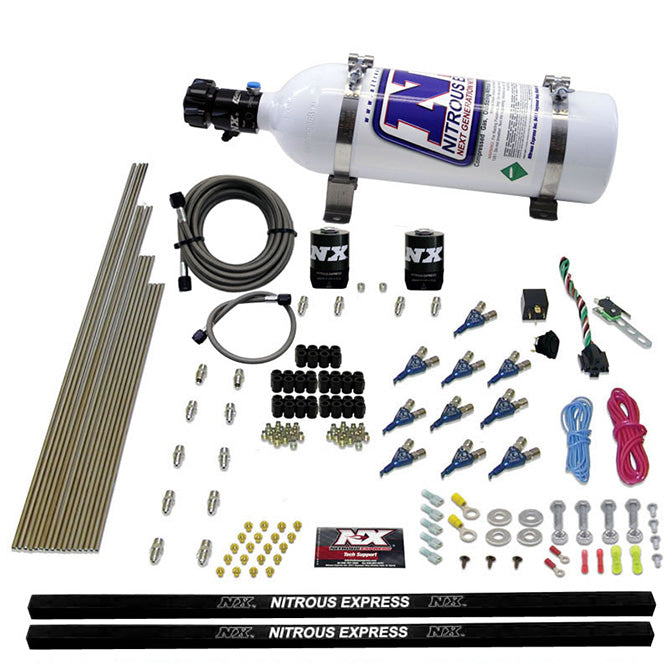 Nitrous Express 10 Cyl Piranha Nozzle Direct Port Nitrous Kit (250-500HP) w/o Bottle
