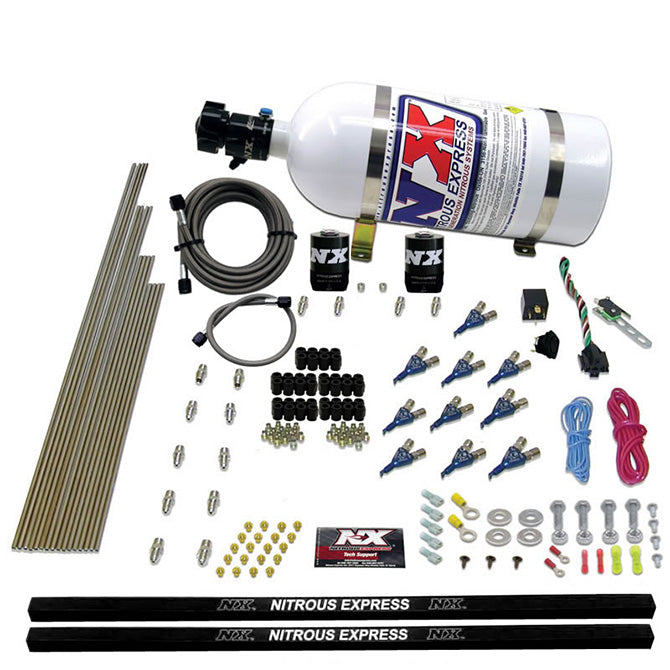 Nitrous Express 10 Cyl Piranha Nozzle Direct Port Nitrous Kit (250-500HP) w/o Bottle