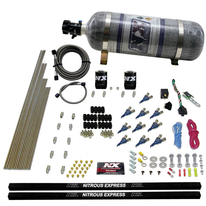 Nitrous Express 10 Cyl Piranha Nozzle Direct Port Nitrous Kit (250-500HP) w/o Bottle