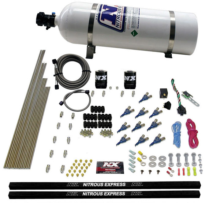 Nitrous Express 10 Cyl Piranha Nozzle Direct Port Nitrous Kit (250-500HP) w/o Bottle