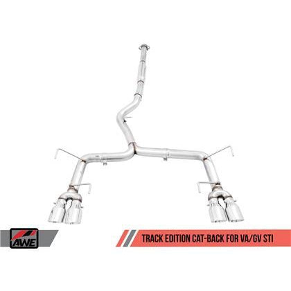 AWE Tuning Subaru WRX/STI VA/GV Sedan Track Edition Exhaust - Diamond Black Tips (102mm)