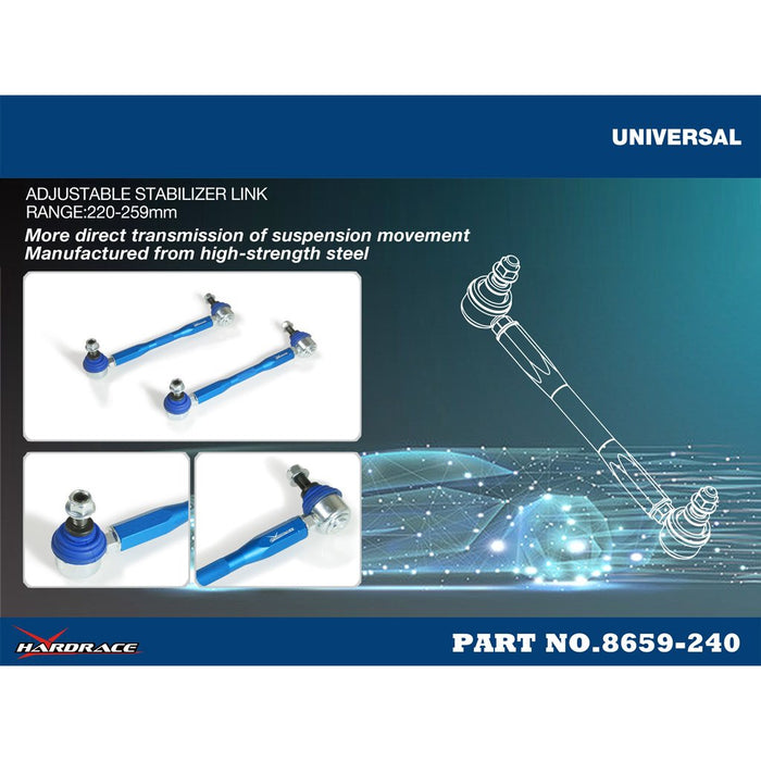 Hardrace Universal Adj. Stabilizer Link 220-259Mm