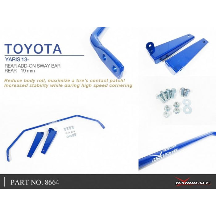 Hardrace Rear Add-On Sway Bar (19Mm) Toyota, Yaris/Vitz, Xp150; 14-Present