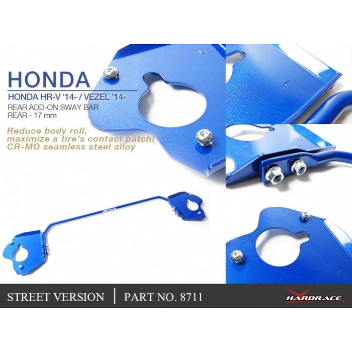 Hardrace Rear Add-On Sway Bar (17Mm) Honda, Hrv, 14-Present
