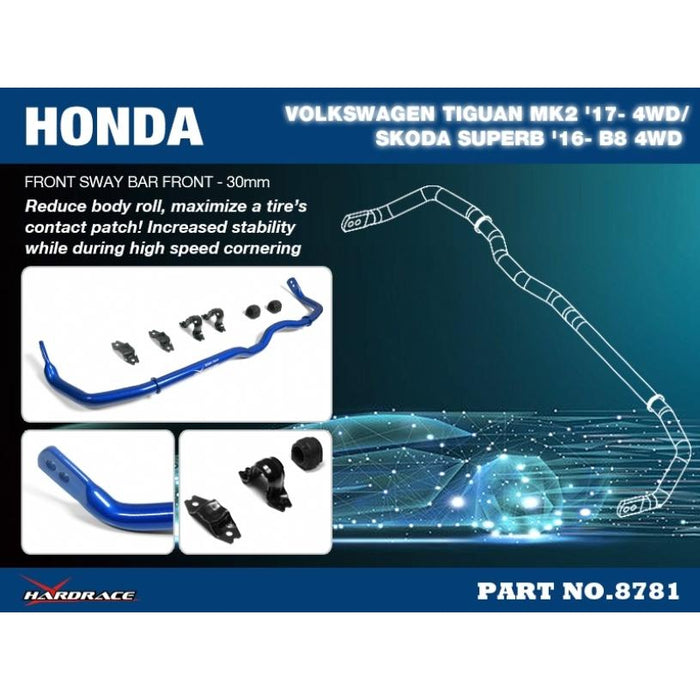 Hardrace Front Sway Bar (30Mm) Skoda, Volkswagen, Golf R, Kodiaq, Superb, Tiguan, 17-Present, 16-Present, B8 3V 16-Present, Mk7