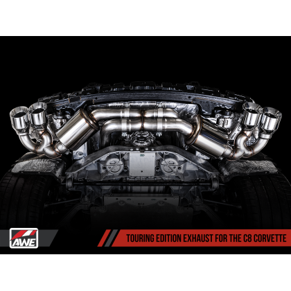 AWE Tuning 2020 Chevrolet Corvette (C8) Touring Edition Exhaust - Quad Chrome Silver Tips