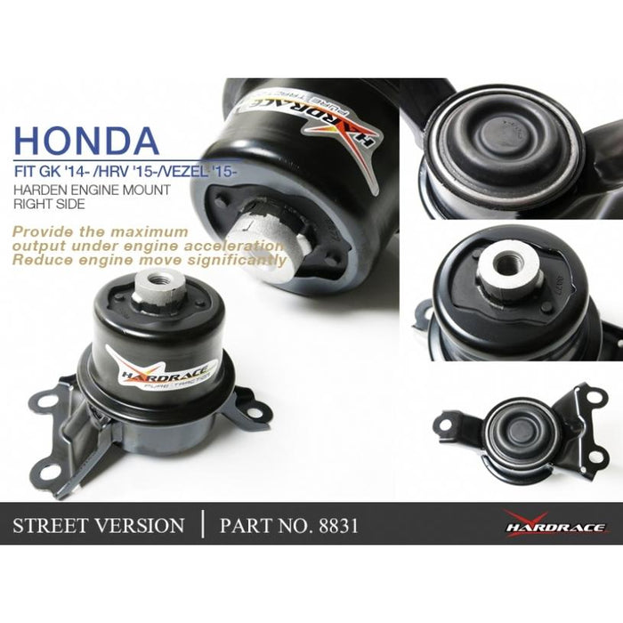 Hardrace Right Side Engine Mount Street Use Honda, Jazz/Fit, Hrv, 14-Present, Gk3/4/5/6