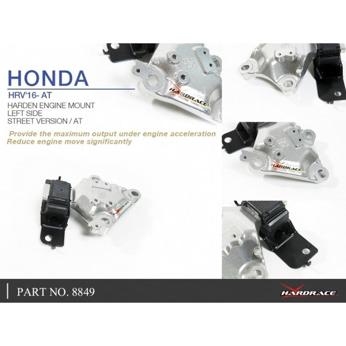 Hardrace Left Side Hardened Engine Mount (Street Version) Honda, Jazz/Fit, Hrv, 14-Present, Gk3/4/5/6