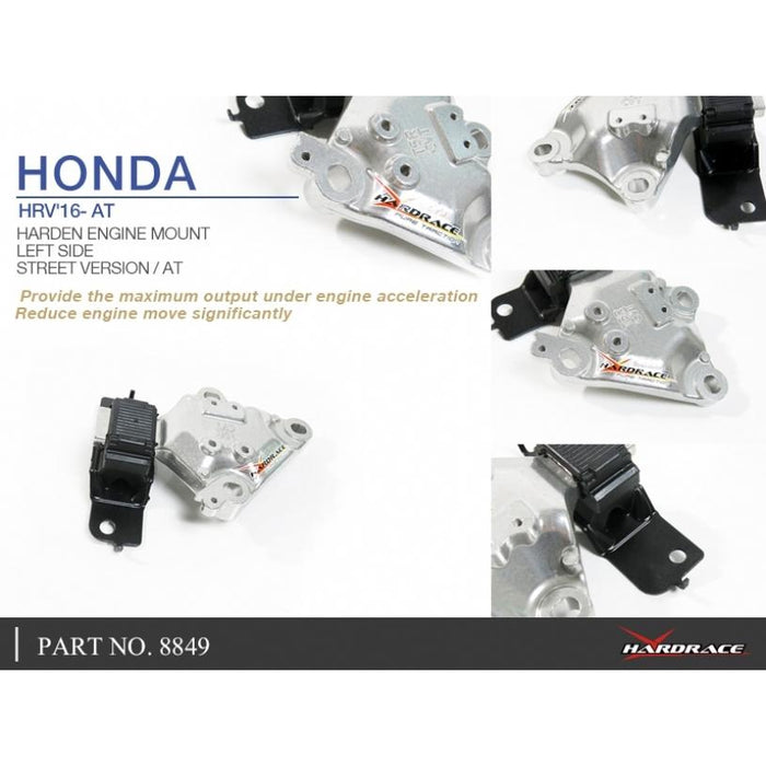 Hard Race Left Side Hardened Engine Mount (Street Version) Honda, Jazz/Fit, Hrv, 14-Present, Gk3/4/5/6