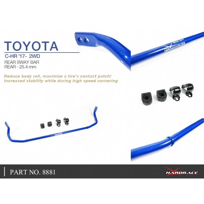 Hardrace Rear Sway Bar Toyota, Chr, Corolla/Altis/Auris, Prius, 17-Present, Auris E210 18-, Xw50 15-Present 2Wd