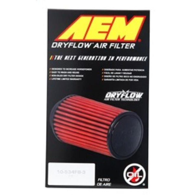 AEM 2.75 inch ID x 6 inch Base OD x 8 inch H DryFlow Conical Air Filter