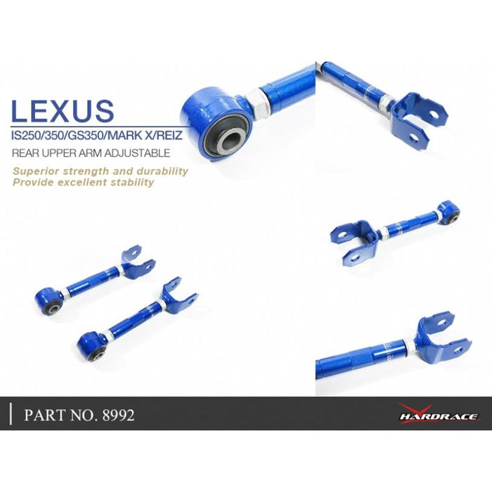 Hardrace Rear Upper Arm Adjustable Toyota, Lexus, Gs, Is, Mark X/Reiz, Grx120 04-09, Grx13X 09-, Xe20 06-13, Grs19