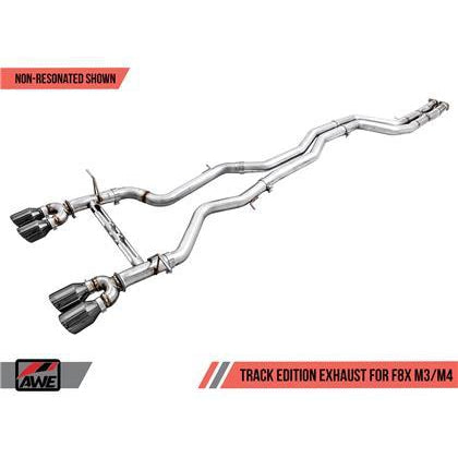 AWE Tuning BMW F8X M3/M4 Non-Resonated Track Edition Exhaust - Chrome Silver Tips (90mm)