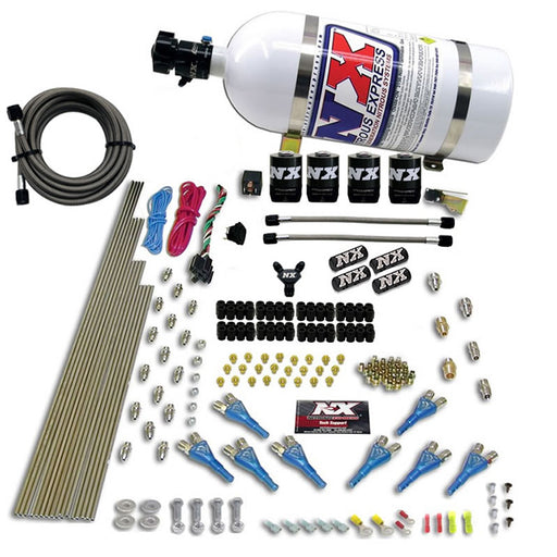 Nitrous Express 8 Cyl Shark Direct Port 4 Solenoids Nitrous Kit (200-600HP) w/o Bottle