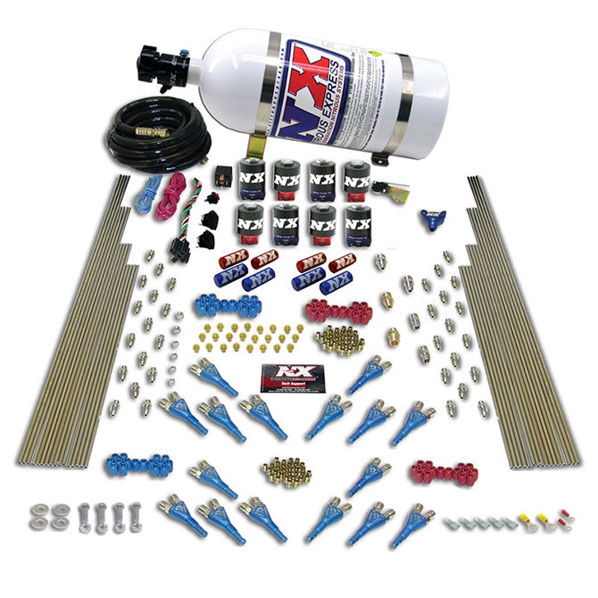 Nitrous Express Shark Dual Stage /Gas 16 Nozzles (200-1200HP) 8 Solenoids Nitrous Kit w/o Bottle